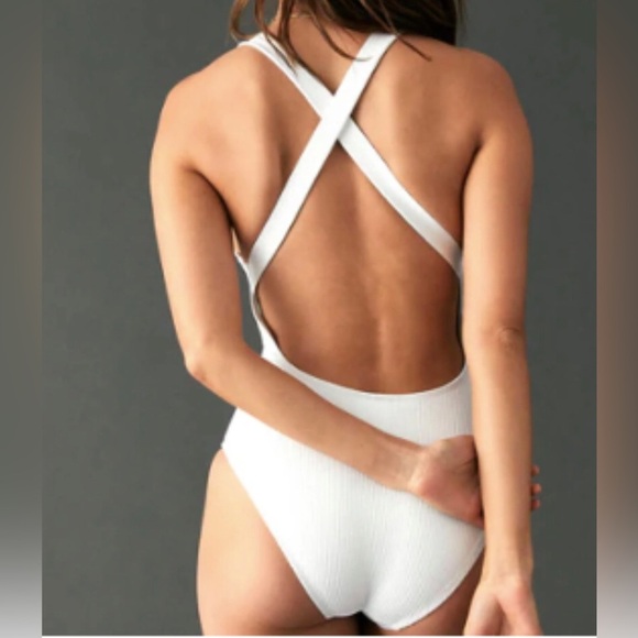 Andie Other - NWT Andie Women's The Tulum Long Torso Ribbed One Piece Swimsuit White Size ST
